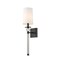 Z-Lite Mia 1 Light Wall Sconce, Matte Black & White 805-1S-MB - alternate 1